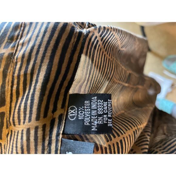 Brown Abstract Sheer Blouse | Prianica's Collection | Safari Vibes Retro Chic - Picture 7 of 8